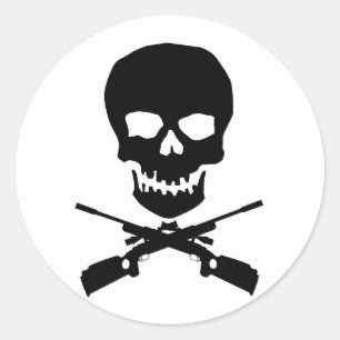skullxrifles classic round sticker