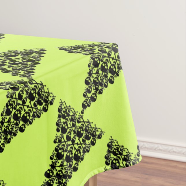 SkullY Christmas Trees Tablecloth (In Situ)
