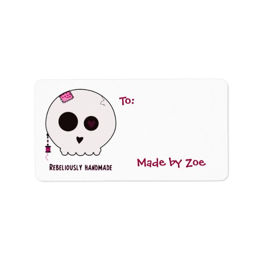 Skully Crafter Medium Size Gift Tags Address Label