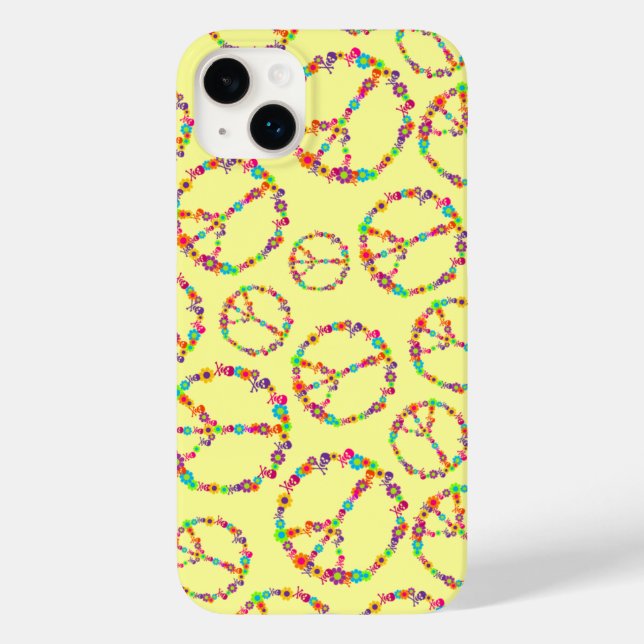 Skully Flower Power Peace Sign Case-Mate iPhone Case (Back)