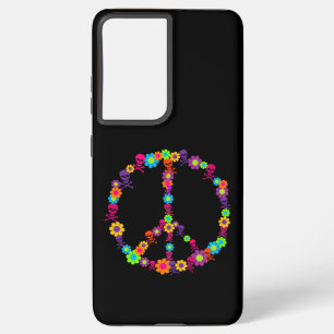 Skully Flower Power Peace Sign Samsung Galaxy Case