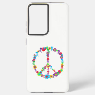 Skully Flower Power Peace Sign Samsung Galaxy Case