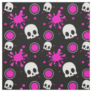 Skully (Hot Pink) Fabric