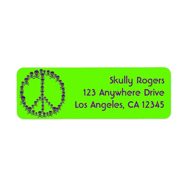 Skully Peace Return Address Label (Front)