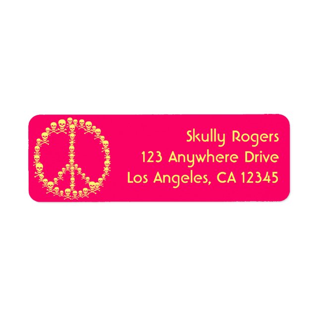 Skully Peace Return Address Label (Front)