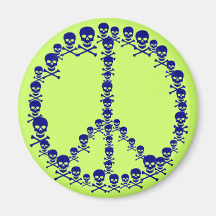 Skully Peace Sign Magnet