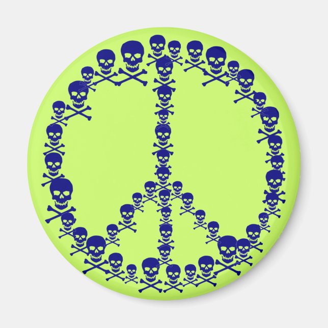 Skully Peace Sign Magnet (Front)