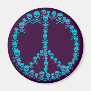 Skully Peace Sign Magnet