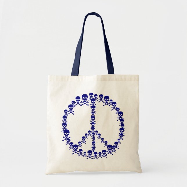 Skully Peace Sign Tote Bag (Front)