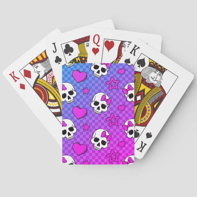 Skully Pop Kawaii Playing Cards (Back)