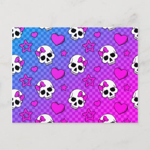 Skully Pop Kawaii Postcard