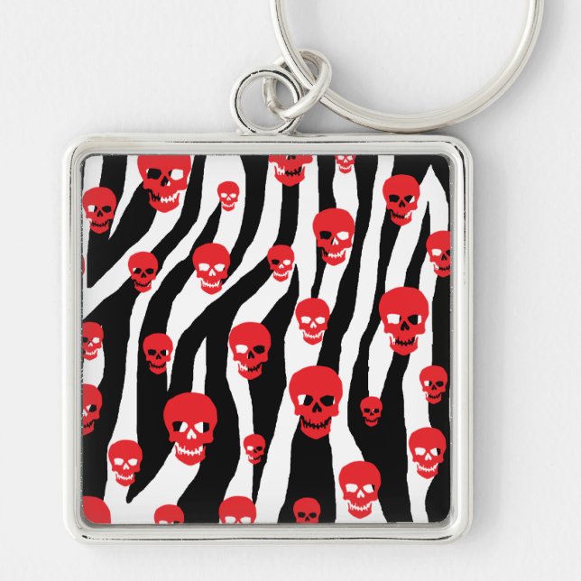 Skully Pop Zebra Key Ring (Front)