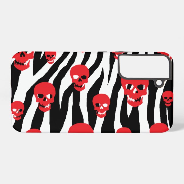 Skully Pop Zebra Samsung Galaxy S22+ Case (Back Horizontal)