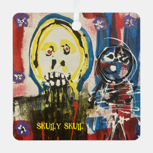 Skully Skull Metal Car Ornament