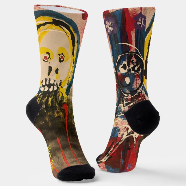 Skully Skull Socks (Angled)