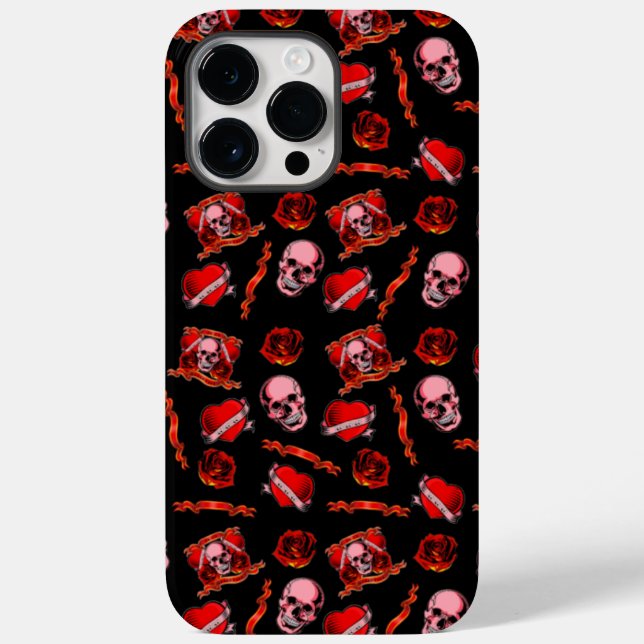 Skully Valentine Tattoos Case-Mate iPhone Case (Back)