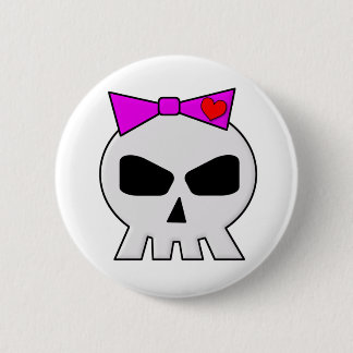 SkullyBow-220 6 Cm Round Badge