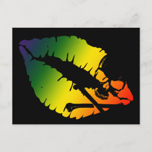 skullz and lips. postcard