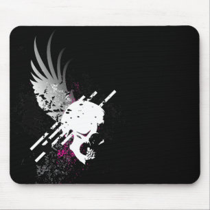 skullz. down winged. mouse pad