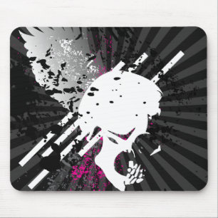 skullz. down winged. mouse pad