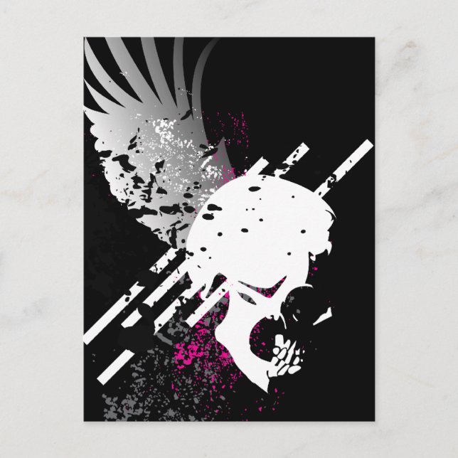 skullz. down winged. postcard (Front)