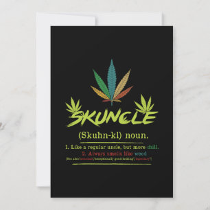 Skuncle Definition Weed Smoking Uncle Funny Stoner Invitation
