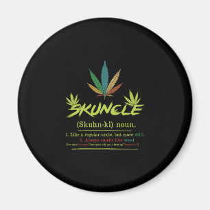 Skuncle Definition Weed Smoking Uncle Funny Stoner Magnet