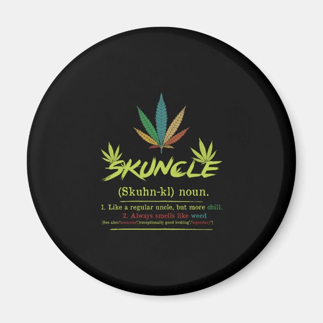 Skuncle Definition Weed Smoking Uncle Funny Stoner Magnet (Front)