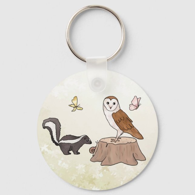 Skunk and Eule Key Ring (Front)