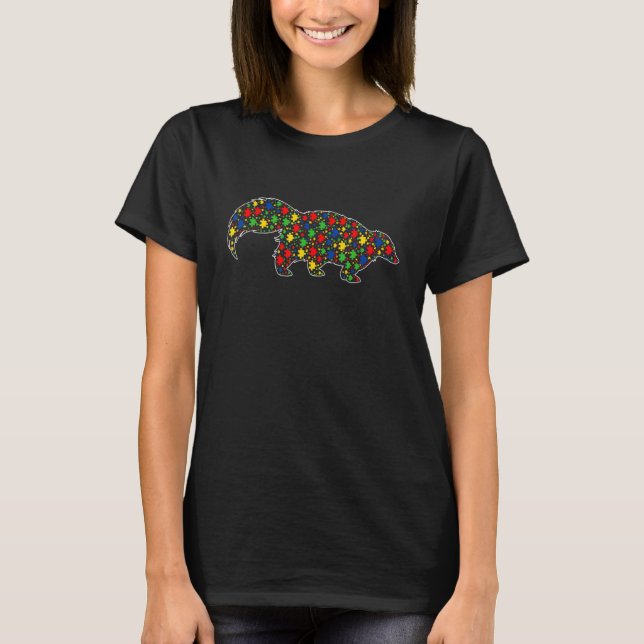 Skunk Animals Puzzle Pieces Autism Awareness T-Shirt (Front)