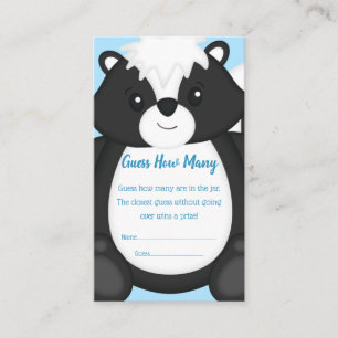 Skunk Baby Shower Blue Enclosure Card