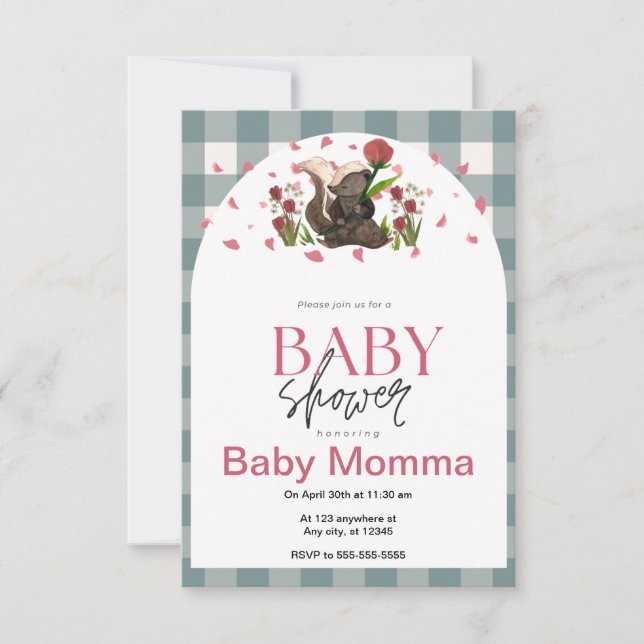 Skunk Baby Shower Invitation (Front)