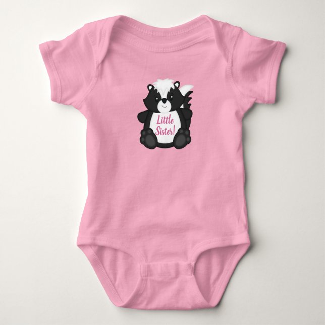 Skunk Baby Shower Pink Bodysuit (Front)