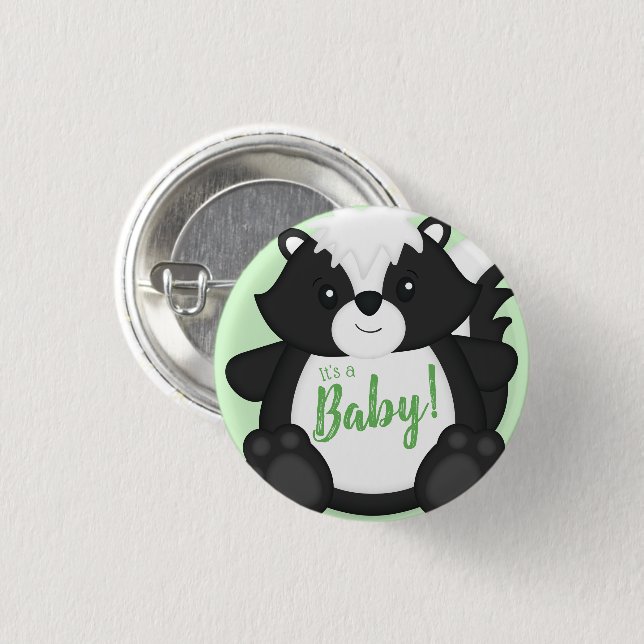 Skunk Baby Shower Woodland Animals 3 Cm Round Badge (Front & Back)