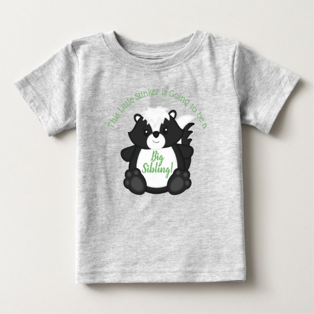 Skunk Baby Shower Woodland Animals Baby T-Shirt (Front)