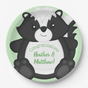 Skunk Baby Shower Woodland Animals Paper Plate