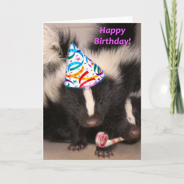 Skunk birthday card (Front)