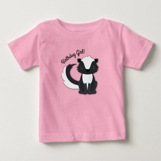 Skunk Birthday Girl Party Kids Baby T-Shirt (Front)