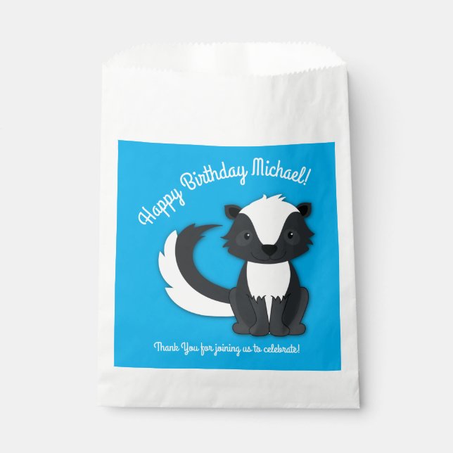Skunk Birthday Party Favour Bag (Front)