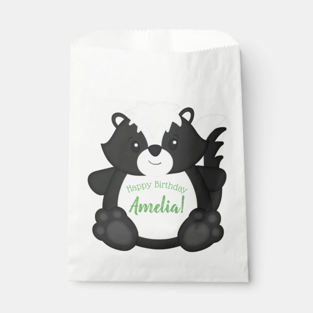 Skunk Birthday Party Favour Bag (Front)