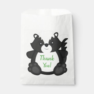 Skunk Birthday Party Green Favour Bag