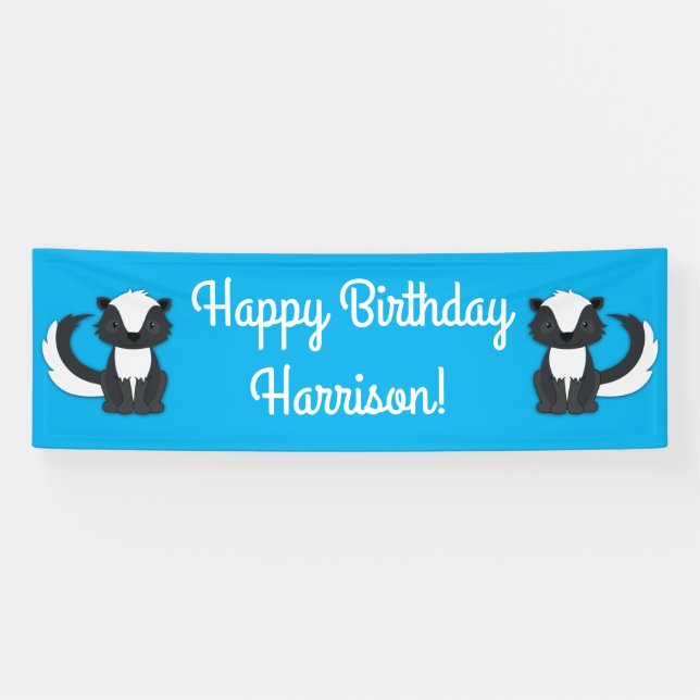 Skunk Birthday Party Kids Banner (Horizontal)