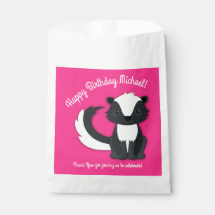 Skunk Birthday Party Kids Pink Favour Bag
