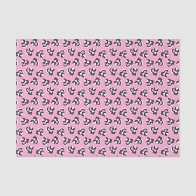 Skunk Birthday Party Kids Pink Tissue Paper (Front)