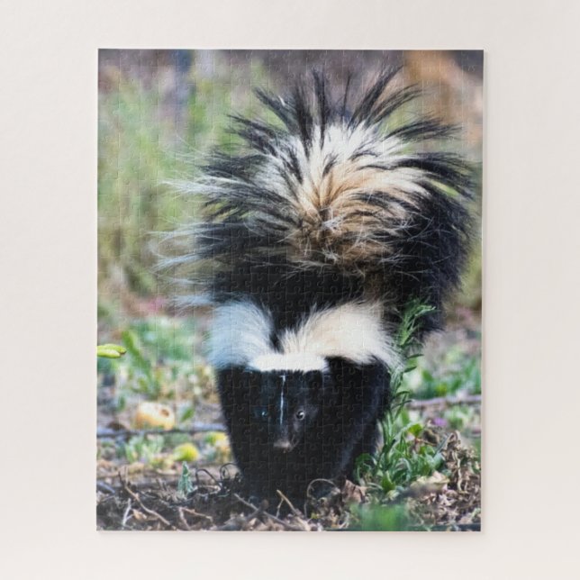 Skunk Black and White Jigsaw Puzzle (Vertical)