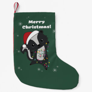 Skunk Christmas Skunks Winter Animals Adult Cloth Small Christmas Stocking