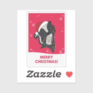Skunk Christmas Skunks Winter Animals Sticker