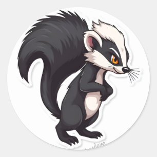 skunk  classic round sticker