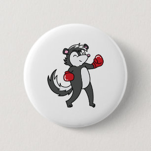 Skunk Does Boxing 6 Cm Round Badge