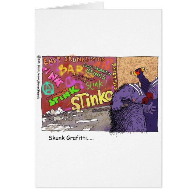 Skunk Graffiti Funny Cartoon Gifts & Tee (Front)